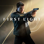 Person holding a gun with 'First Light' text and '007' logo in the background