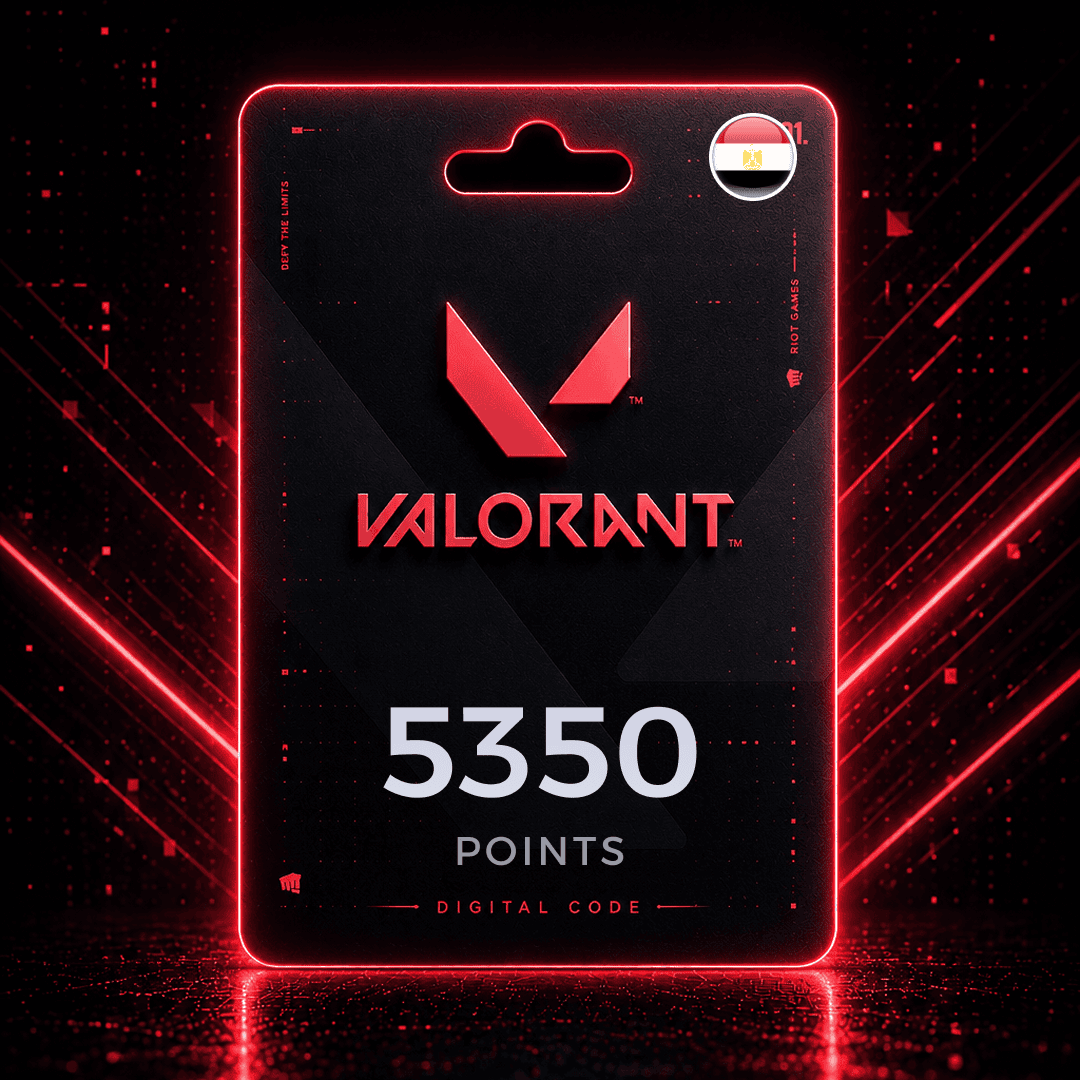 Valorant digital points card with red and black design on a dark background