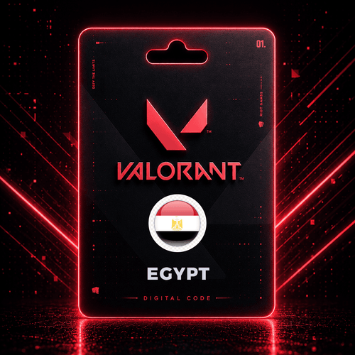 Valorant digital code pack for Egypt with red and black design