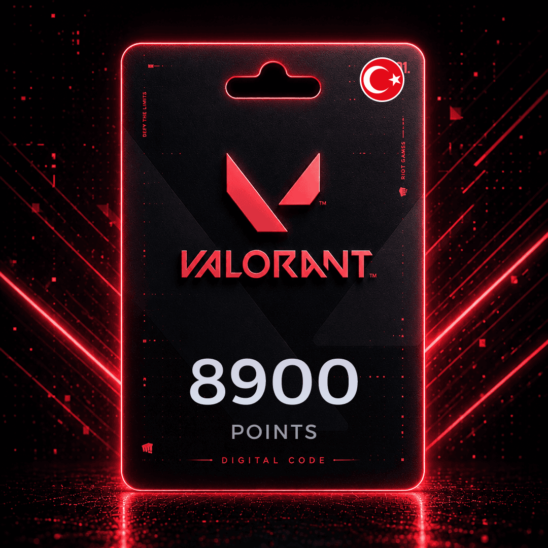Valorant digital points card with red and black design on a dark background